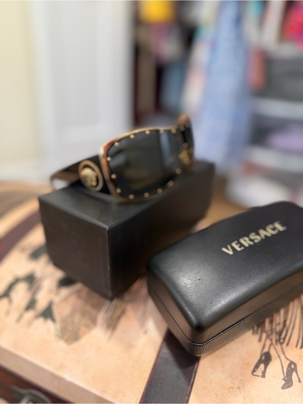 Versace Black and Gold Women’s Sunglasses - Picture 10 of 10